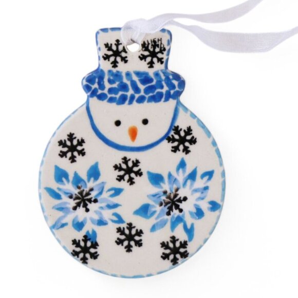 Polish Pottery Unikat Snowman Ornament Set - Picture 2 of 5